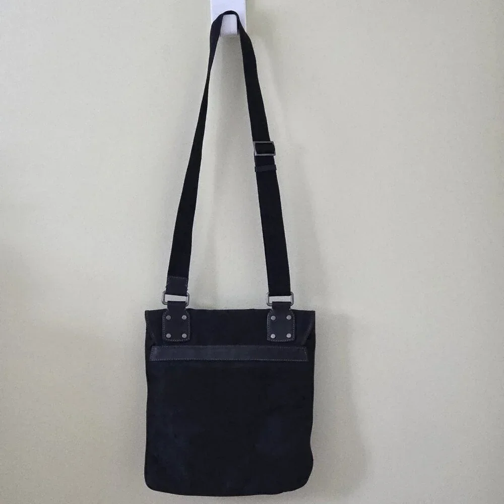 Cesare Paciotti Messenger Cross Body Dagger AOP Bag Made In Italy Black Embossed